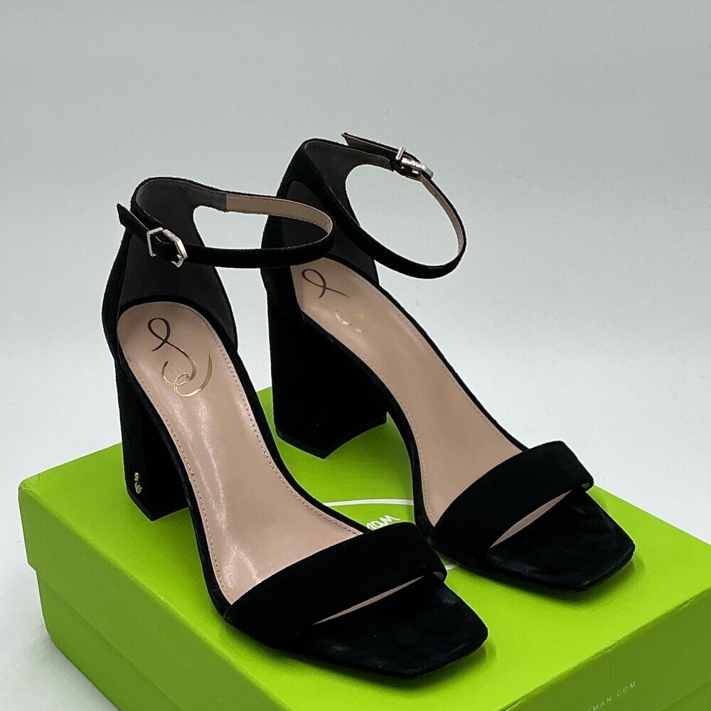 Sam Edelman Daniella G2191L2002 Sandal Women 10M Black Suede Block Heel Ebay1289